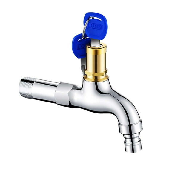 Heavy Duty Commercial Grade Locking Utility Faucet with Spout for Outdoor Wall Mount Installation and Durable Service