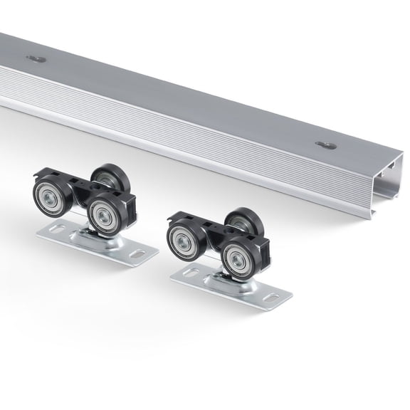 Heavy Duty Commercial Grade Sliding Pocket Door Hardware Track Kit 5.73 ft for 24 to 36 Inch Single Door