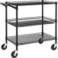 Heavy Duty Commercial Grade Utility Cart, Wire Rolling Cart with Handle