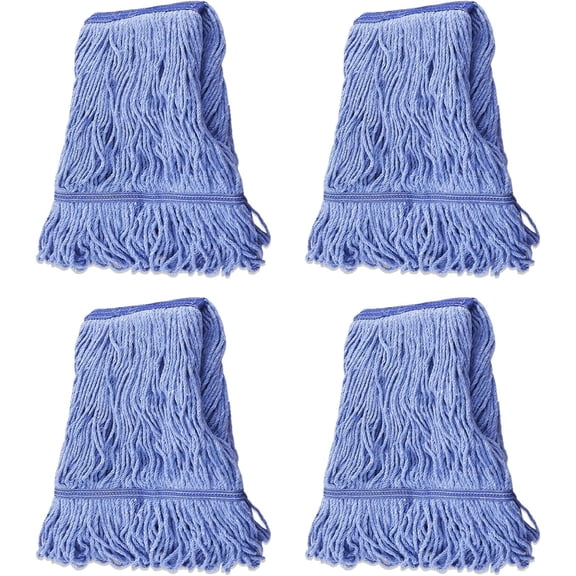 Heavy Duty Commercial Loop End String Mop Head Refill 4-Pack