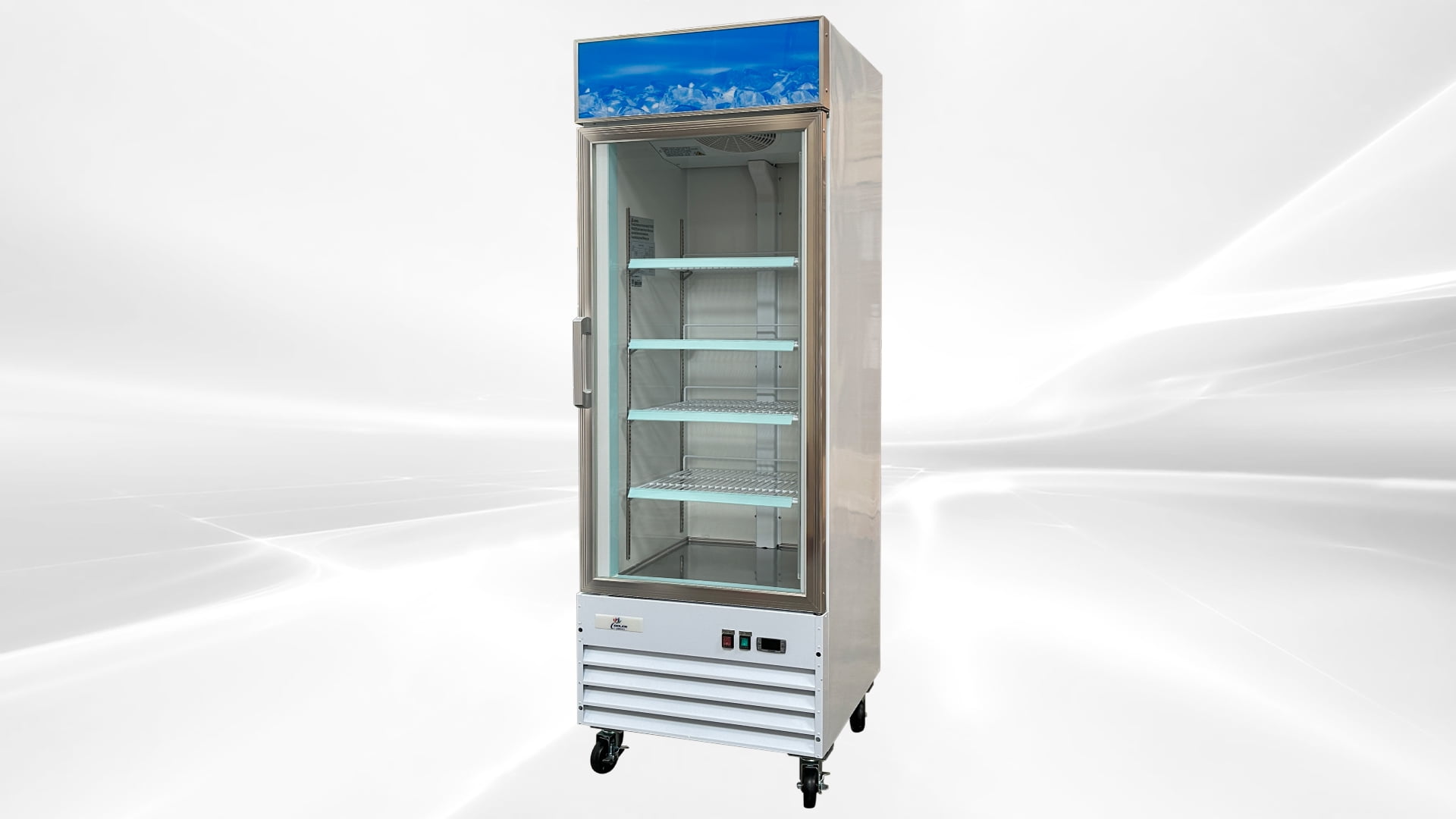 Cooler Depot 26 In. 13 Cu.ft Heavy Duty Commercial Freezer One Glass Door Freezer D368BMF, NSF Certified