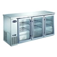 thumbnail image 1 of Heavy Duty Commercial Stainless Steel Back Bar Cooler with 3 Glass Doors (24" depth 72" length), 1 of 8