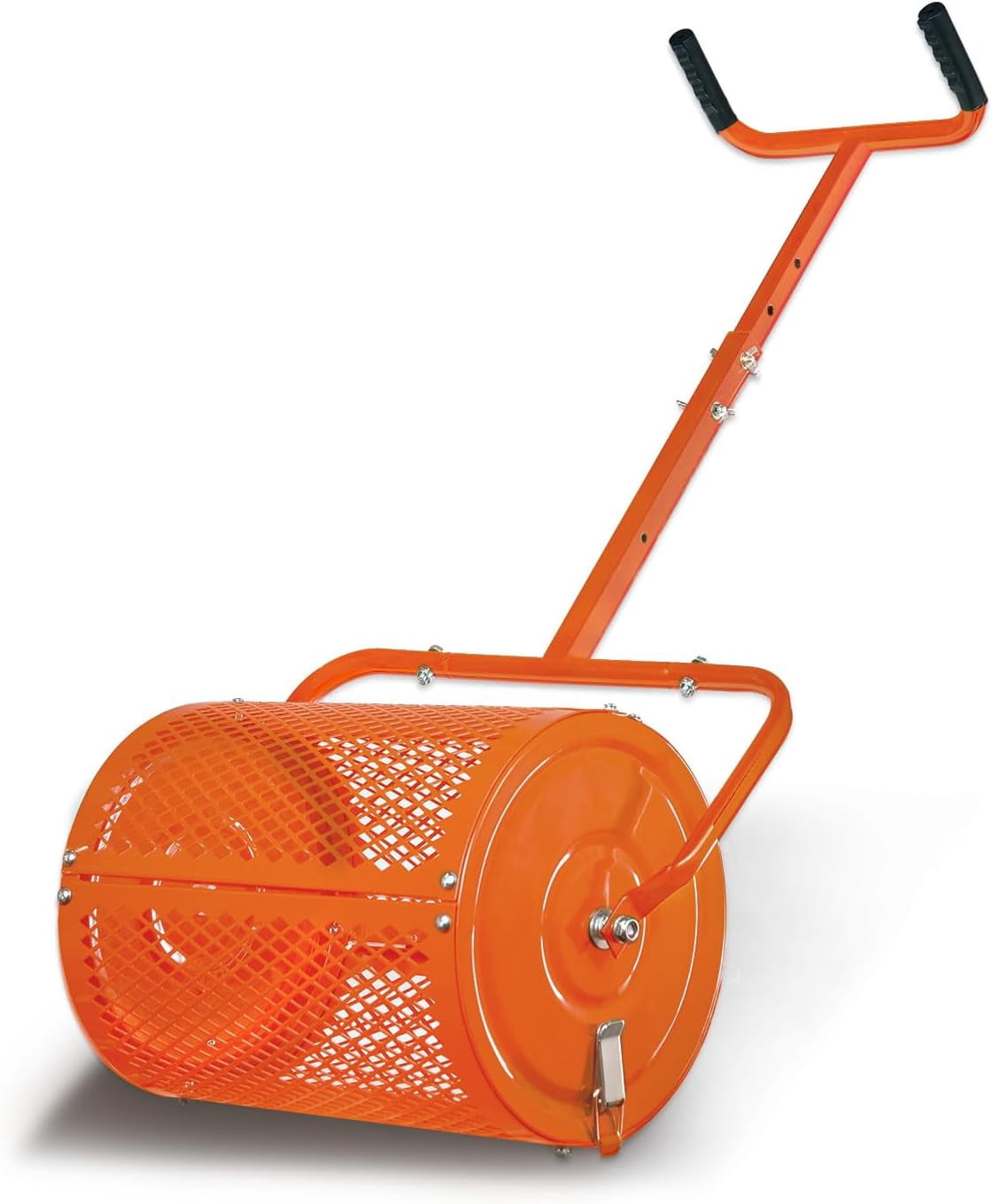 Heavy-Duty Compost Spreader for Lawn,Peat Moss Spreader,Fertilizer Spreader Roller with Adjustable Handle,Manure Spreaders for for Lawn Top Dressing,Seedling,Top Soil,Heavy Duty Metal Mesh Lawn