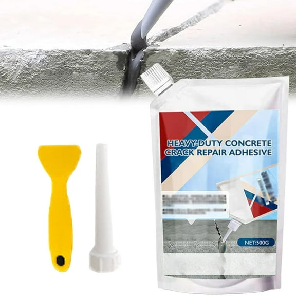 Heavy-Duty Concrete Crack Repair Adhesive, Self Leveling Concrete Crack Filler for Driveway, Quick-Drying Liquid Cement Cracks Filler Outdoor Waterproof