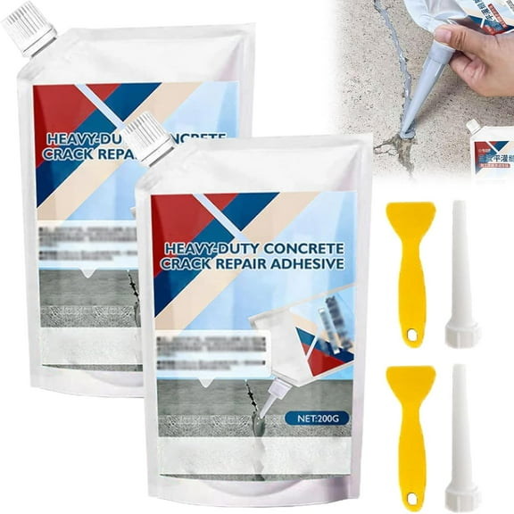 Heavy-Duty Concrete Crack Repair Adhesive, Self Leveling Concrete Crack Filler for Driveway, Quick-Drying Liquid Cement Cracks Filler Outdoor Waterproof