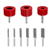 Heavy Duty Copper Pipe Cleaner & Bore Brush Kit 1/2" & 3/4" & 1" Copper Pipe Cleaner Set for Drill, with Hex Shank & Brush Blades Plumbing Tools for Removing Rust