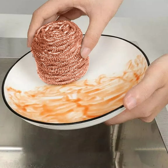 Heavy Duty Copper Scrubber for Pots & Pans | 1-Pack Rust-Resistant Kitchen Cleaning Brush for Stove Burners, Grills & Cookware | 2.52 x 1.57 Inch