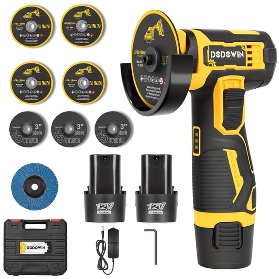 Heavy Duty Cordless Angle Grinder Kit, Battery and Charger Included, Metal and Tile Cutting Tool for Construction and Auto Repair