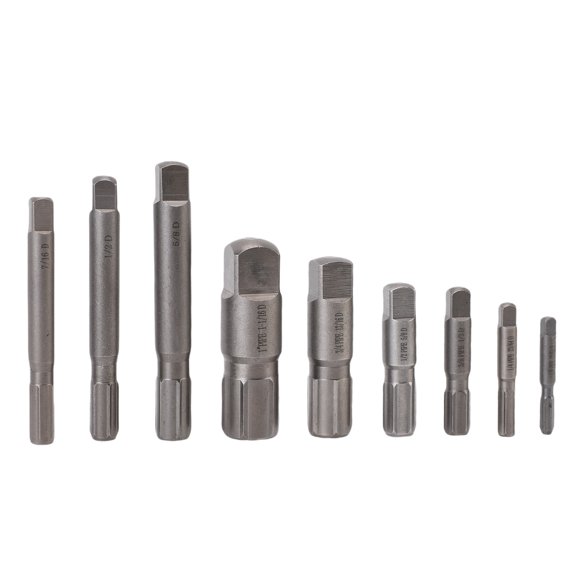 Heavy Duty CrMo Steel Broken Pipe Extractor Set, 9-Piece Damaged Pipe Removal Tool Kit with Storage Box for 1/8 to 1 Inch Pipes (9 inches / 23.0 cm)