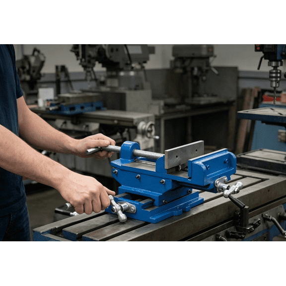 Heavy Duty Cross Slide Vise, 6" XY Compound Drill Press Vise with T-Slot Base for Benchtop Drilling & Milling
