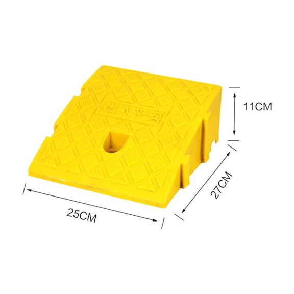 Heavy Duty Curb Ramp Slope Pad 25x27x11cm, Textured Surface Portable or Mountable for Car Wheelchair Bike Garage Driveway Virelaxpo