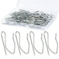 thumbnail image 1 of Stylish Curtain Hooks, Metal Curtain Hooks for Curtain Fabric Fixation, Clear Storage Box Provided, Silver Color Stainless Steel Hooks (58PCS), 1 of 6