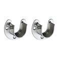 thumbnail image 1 of Heavy Duty Curtain Rod Brackets 2PCS U Shaped Rod Holder Stainless Steel Closet Rod Support with Screws Silver, 1 of 4
