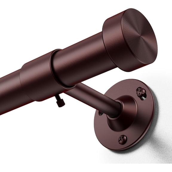 Heavy Duty Curtain Rods 32-120 Inch, 1 Inch Adjustable Bronze Curtain Rod for Windows, Long Window Treatment Rods with Aluminium Finials, Easy Installation