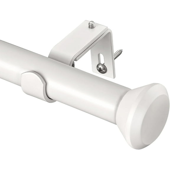 Curtain Rods for 28 to 48 , White Adjustable Curtain Rods with Finials for , Room, Patio, Kitchen, Farmhouse