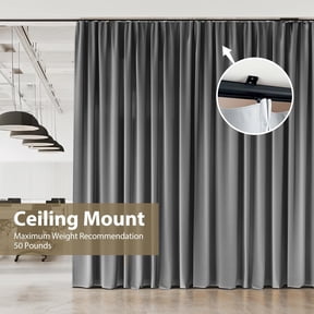 Heavy-Duty Curtain Track Set, Black 9ft - Ceiling/Wall Mount Rail for Room Divider Shower RV Homeowners & RV Enthusiasts