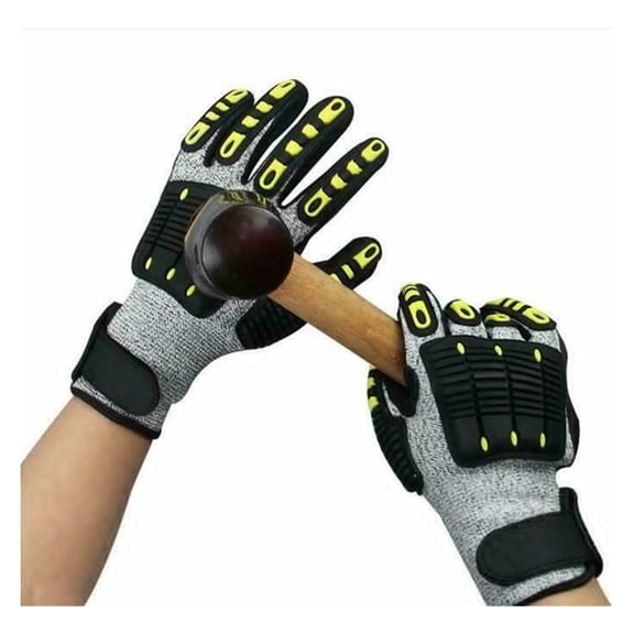 Heavy Duty Cut Resistant Gloves Anti Impact Vibration Oil Safety Work Gloves Anti Cut Shock Absorbing Mechanical Impact ,Wide Range