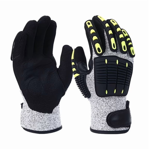 Heavy-Duty Cut-Resistant Work Gloves - 2 Pack Adjustable Anti-Slip Grip for Mechanics, DIY Projects, Woodworking