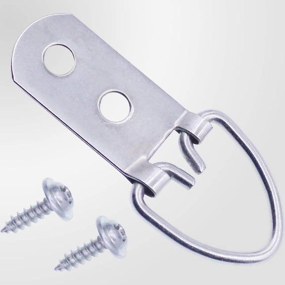 Heavy Duty D Ring Picture Hangers with Screws, Large Wide D-Ring Picture Hanging Hardware, Picture Hooks for Paintings, Mirror, Clock, Decoration, Artwork Picture Frame