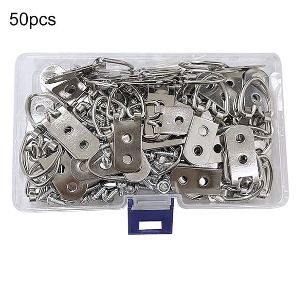 Heavy-Duty D-Shaped Traceless Photo Frame Hooks,50 Pack Wall Hanging Solution for Home Decor