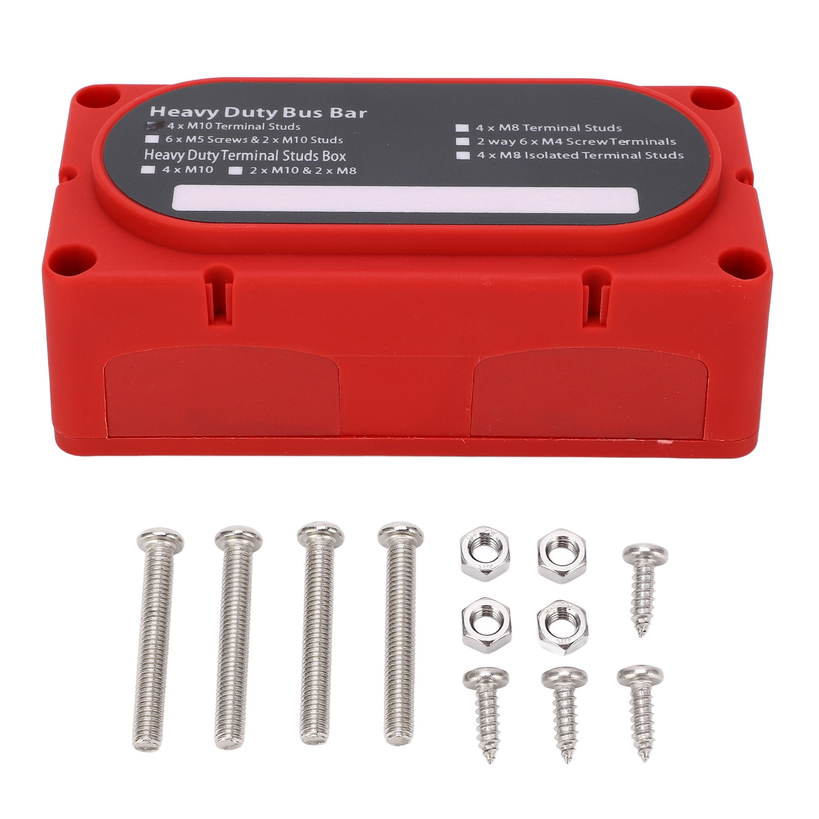 Mini Power Distribution Block Heavy Duty DC 48V 300A Power Distribution Block M10x4 Terminal Dual Row ...