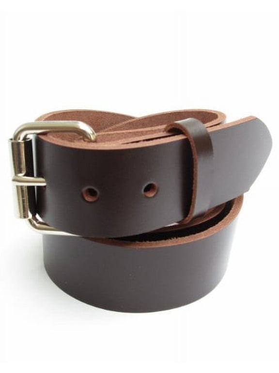 Heavy Duty Dark Brown Mens Leather Belt 1 1/2" Wide Size 58
