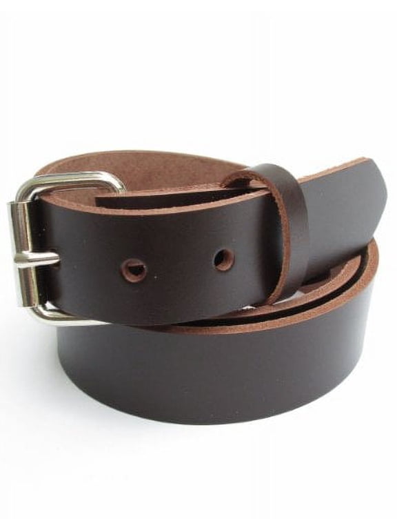 Heavy Duty Dark Brown Mens Leather Belt 1 1/4" Wide Size 58
