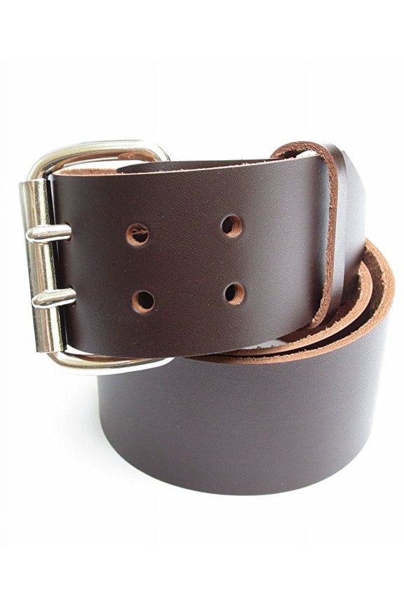 Heavy Duty Dark Brown Mens Leather Belt 2" Wide Size 58