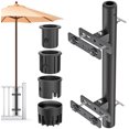 thumbnail image 1 of Heavy Duty Deck Railing Umbrella Holder, Adjustable Patio Umbrella Stand for 1-2 Inch Poles, Secure & Sturdy Railing Grille Mount, Maximizes Outdoor Space, 1 of 7