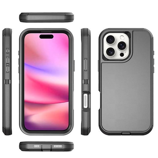 For Apple IPhone 16 Pro Max (6.9") Premium Design Hybrid Lined With Belt Clip Holster Shockproof Rugged Textured 2in1 Non Slip Tough Cover ,Xpm Phone Case [ Black - View #11