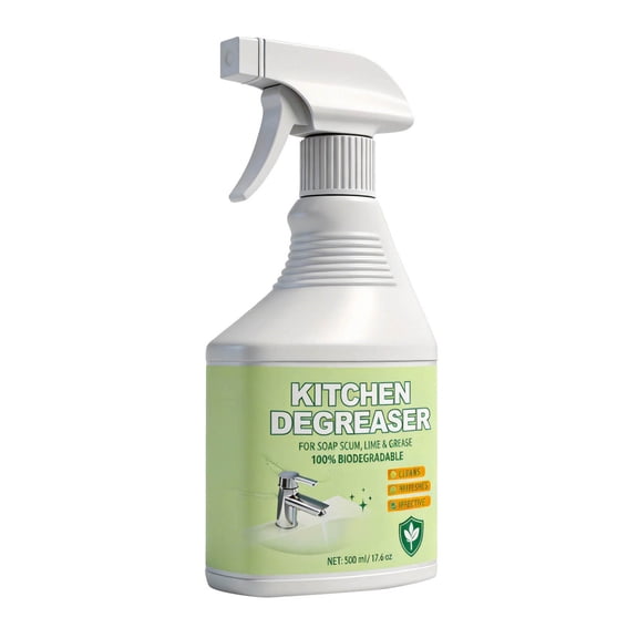 Heavy Duty Degreaser Spray, Hard Water Remover Spray for Shower Glass Tiles, Foaming Formula Dissolves Mineral Stains, Multi-Surface Cleaner for Bathroom Kitchen, Spray & Wipe