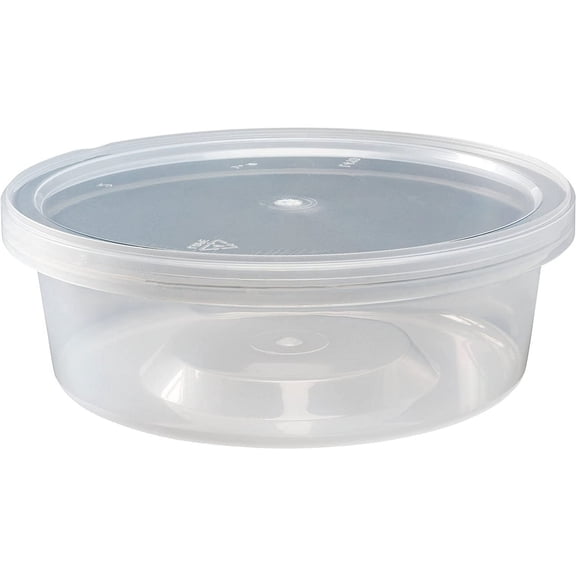 Heavy Duty 8 Oz Deli Food Storage Containers with Airtight Lids, BPA Free Leak Proof Plastic Meal Prep Containers, Clear, Set of 240