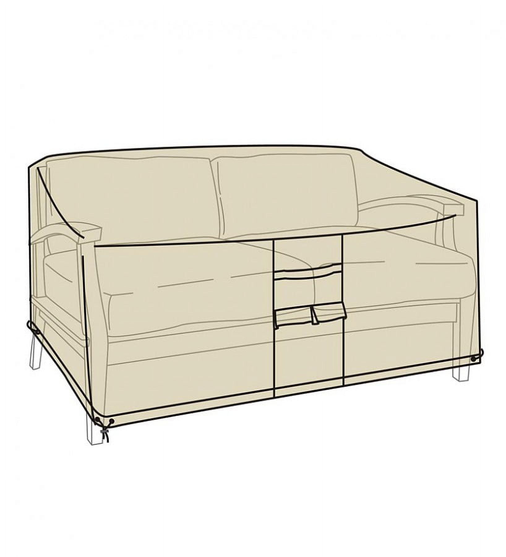 Heavy Duty Deluxe Outdoor Love Seat Cover, Sand
