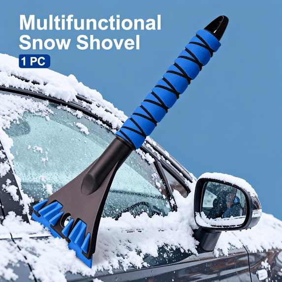 Heavy Duty Detachable Snow Shovel and Professional Ice Scraper Set - Multi-Purpose Vehicle Safe Tool for Car Snow Removal, Windshield Ice Cleaning and Frost Elimination with Extended Reach Design