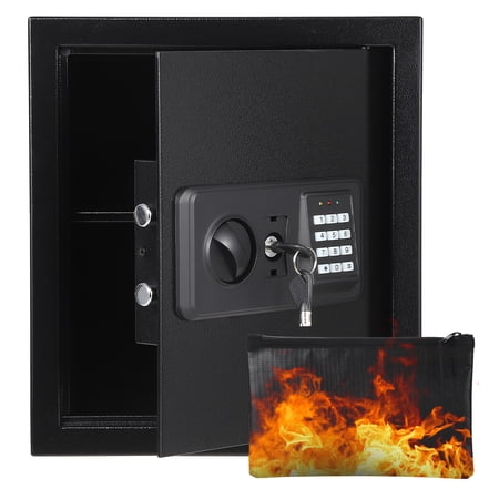 Heavy Duty Digital Keypad Safe Box – Fireproof & Waterproof Document Bag, Backup Key, Removable Shelf, Wall/Floor Mountable Security Safe for Cash, Jewelry, Documents – Size FD-3632L-3 360×320×320mm