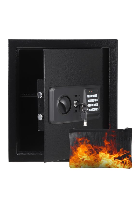 Heavy Duty Digital Keypad Safe Box – Fireproof & Waterproof Document Bag, Backup Key, Removable Shelf, Wall/Floor Mountable Security Safe for Cash, Jewelry, Documents – Size FD-3632L-3 360×320×320mm