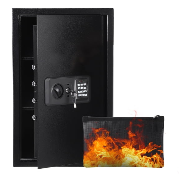 Heavy Duty Digital Keypad Safe Box – Fireproof & Waterproof Security Safe with Removable Shelf, Backup Key, Wall/Floor Mounting, Document Bag – Size FD-6038L-3 600×380×310mm