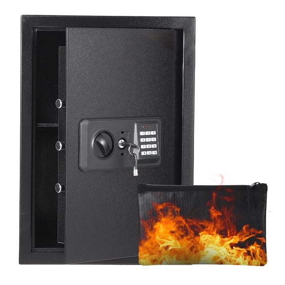 Heavy Duty Digital Keypad Safe Box – Fireproof & Waterproof Security Safe with Removable Shelf, Backup Keys, Document Bag, Wall/Floor Mounting – Size FD-5035L-3 500×350×310mm