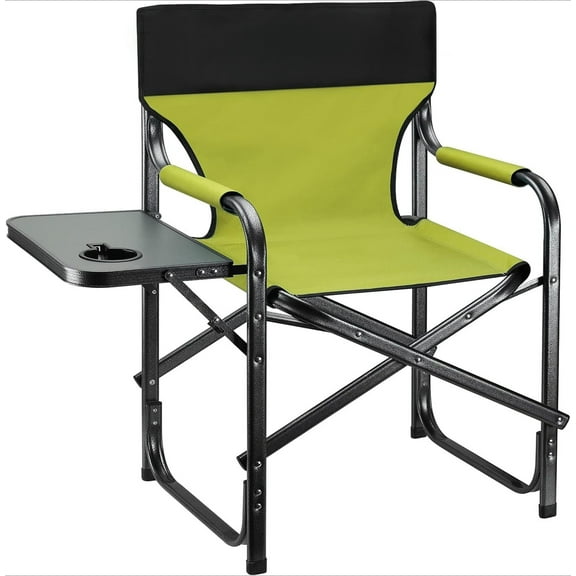 Heavy Duty Directors Chair, Folding Camping Chairs, with Cooler Bag Portable Foldable Chair, for Camp Tailgating Lawn Picnic Fishing Beach