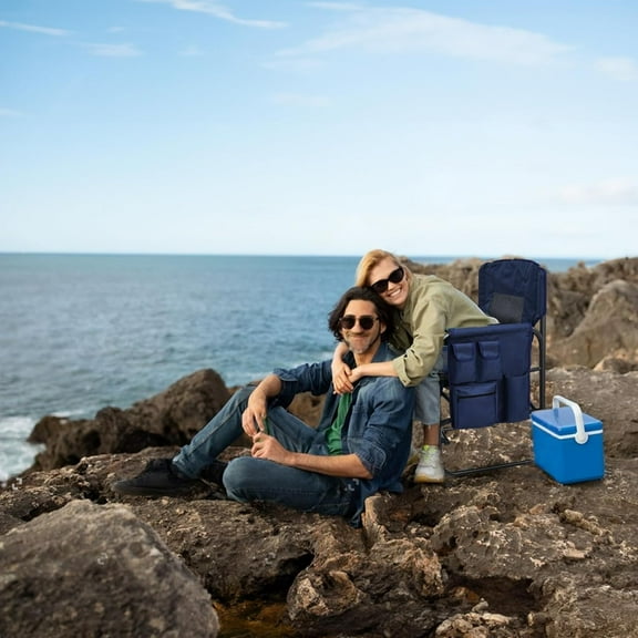Directors Chair, Camping Chairs for Adults, Heavy Duty Side Table, Lawn Chairs with Side Pockets Carry Straps