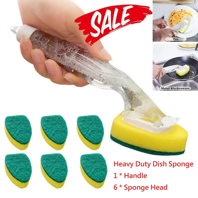 Heavy Duty Dish Wand Sponge Refill Replacement Heads for Kitchen Sink