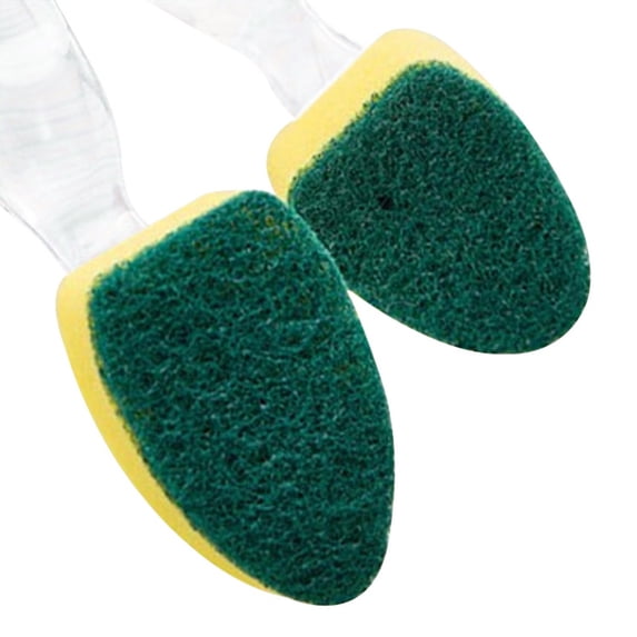 Heavy Duty Dishwand with Refills, Dish Wand Replacement Sponge Heads with Handle, Non-Scratch Advanced Scrubber Brush Pads for Cleaning Dishes Sink Washing Tool