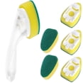 thumbnail image 1 of Heavy Duty Dishwand, Soap Dispensing with 7 Replacement Sponge Heads Heavy Duty Dishwand with Non Scratch Refills Durable Dish Sponge Reusable Scrub Sponge Soft Dishwashing Scrub, 1 of 10