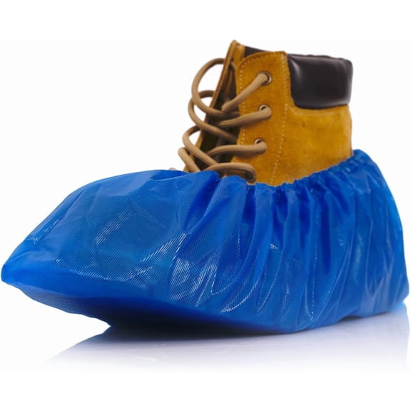 Heavy Duty Disposable , Extra Large 6.7x17.7 In, Thick 0.3 Oz, Waterproof Non-Slip Shoe Booties, 100 Pieces Boot Covers for Indoor/Outdoor Use, One Size Fits All