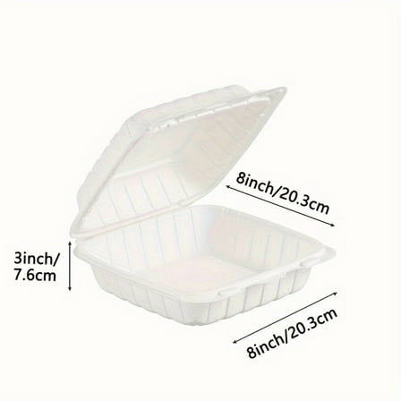 Heavy-Duty Disposable Take Out Containers 7x7x3 8x8x3 9x9x3 Inch 1 & 3 Compartment BPA-Free Plastic Food Storage Meal Prep White To-Go Boxes
