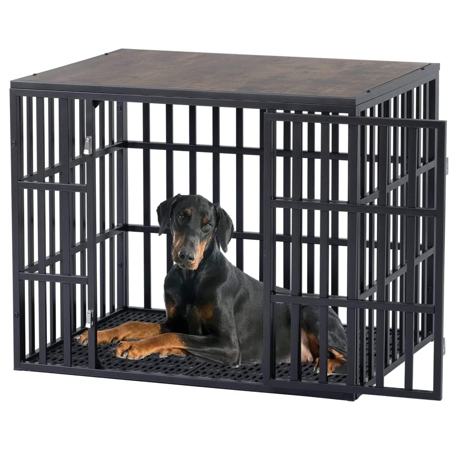 Heavy Duty Dog Cage Crate Kennel Furniture Indoor for Large Medium Dog with Removable Trays