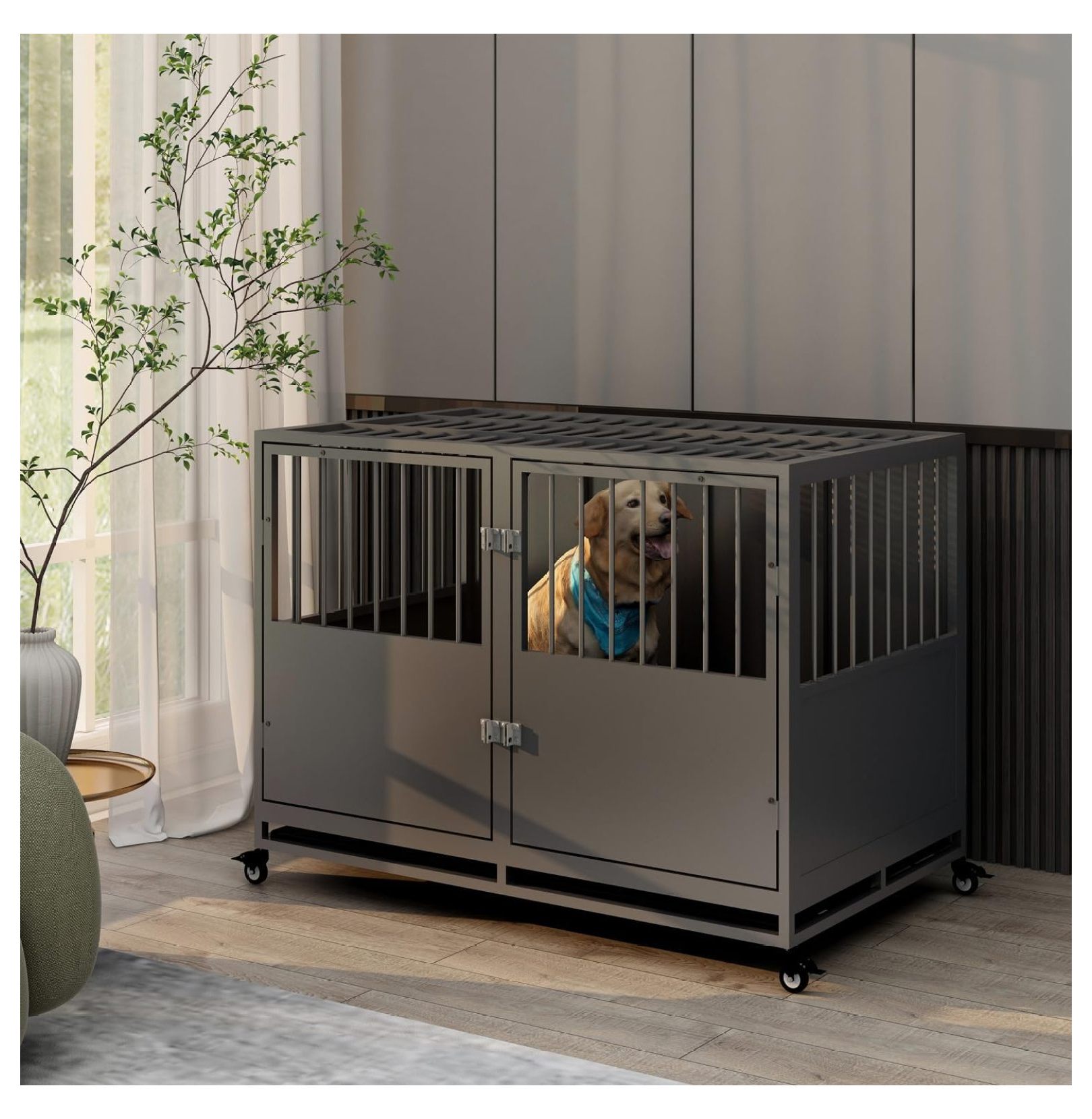 Heavy Duty Dog Cage Crate Kennel Playpen, Large Strong Metal for Small