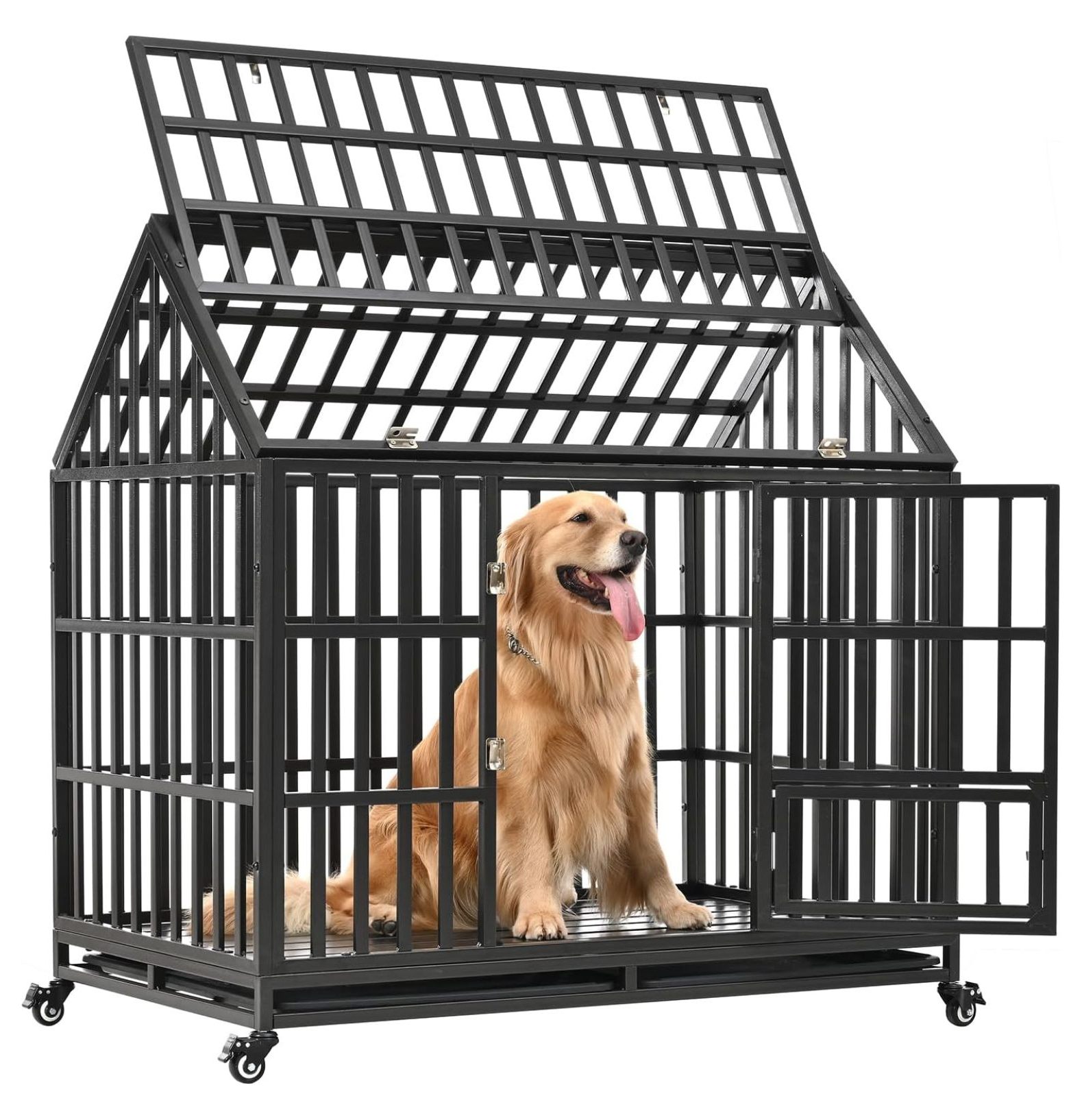 Heavy Duty Dog Cage Crate Kennel Playpen, Large Strong Metal for Small