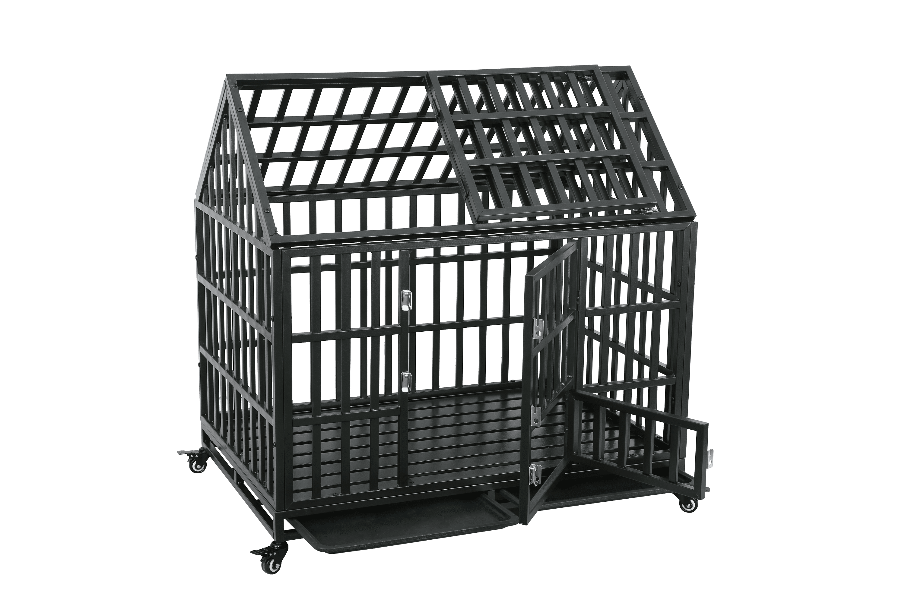 Heavy Duty Dog Cage pet Crate with Roof
