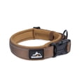 thumbnail image 1 of Heavy Duty Dog Collar, Adjustable Chew Proof Nylon Collar with Metal Quick Release Buckle and D-Ring for Medium to Large Dogs, Reflective Outdoor Pet Collar for Walking, Training, and Safety, Brown M, 1 of 3